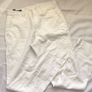 Perry Ellis Cream Linen Pants
